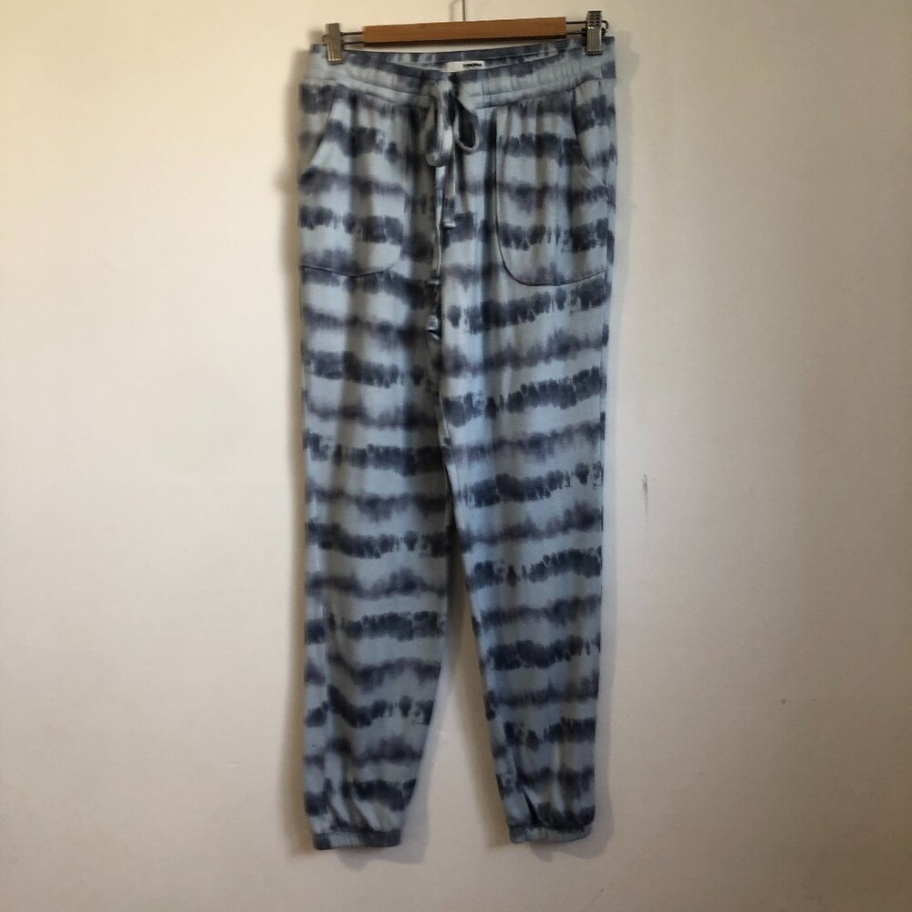 Sonoma Intimates Blue Tie Dye Pants Lounge Joggers elastic waist pockets Med